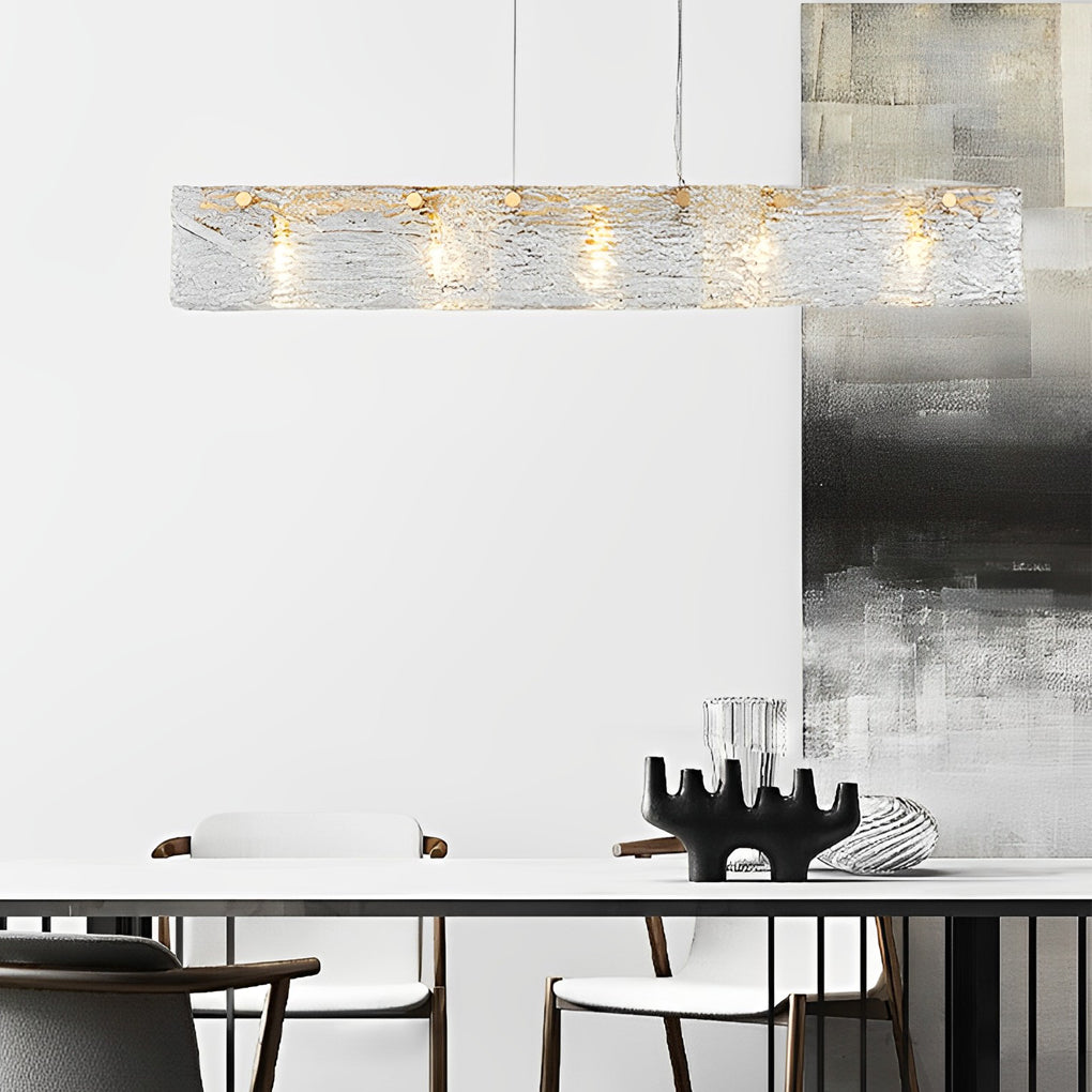 Minimalist Long Strip Glass LED Luxury Modern Dining Room Chandeliers - Dazuma