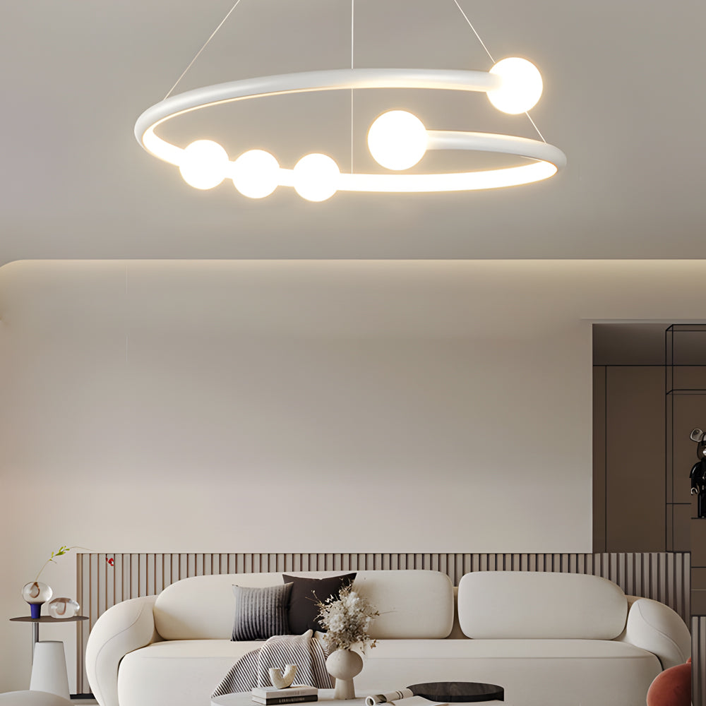 Minimalist Ring Ball 3 Step Dimming LED Nordic Chandelier Hanging Lamp