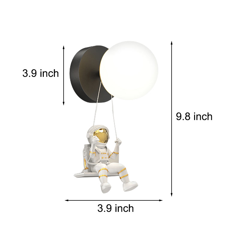 Round Ball Creative Astronaut Decor 3 Step Dimming Modern LED Wall Lights