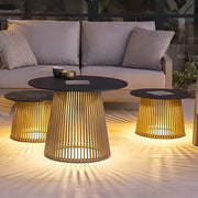 Waterproof Round Iron Cage Table RGB 16 Colors Solar Outdoor Lanterns - Dazuma