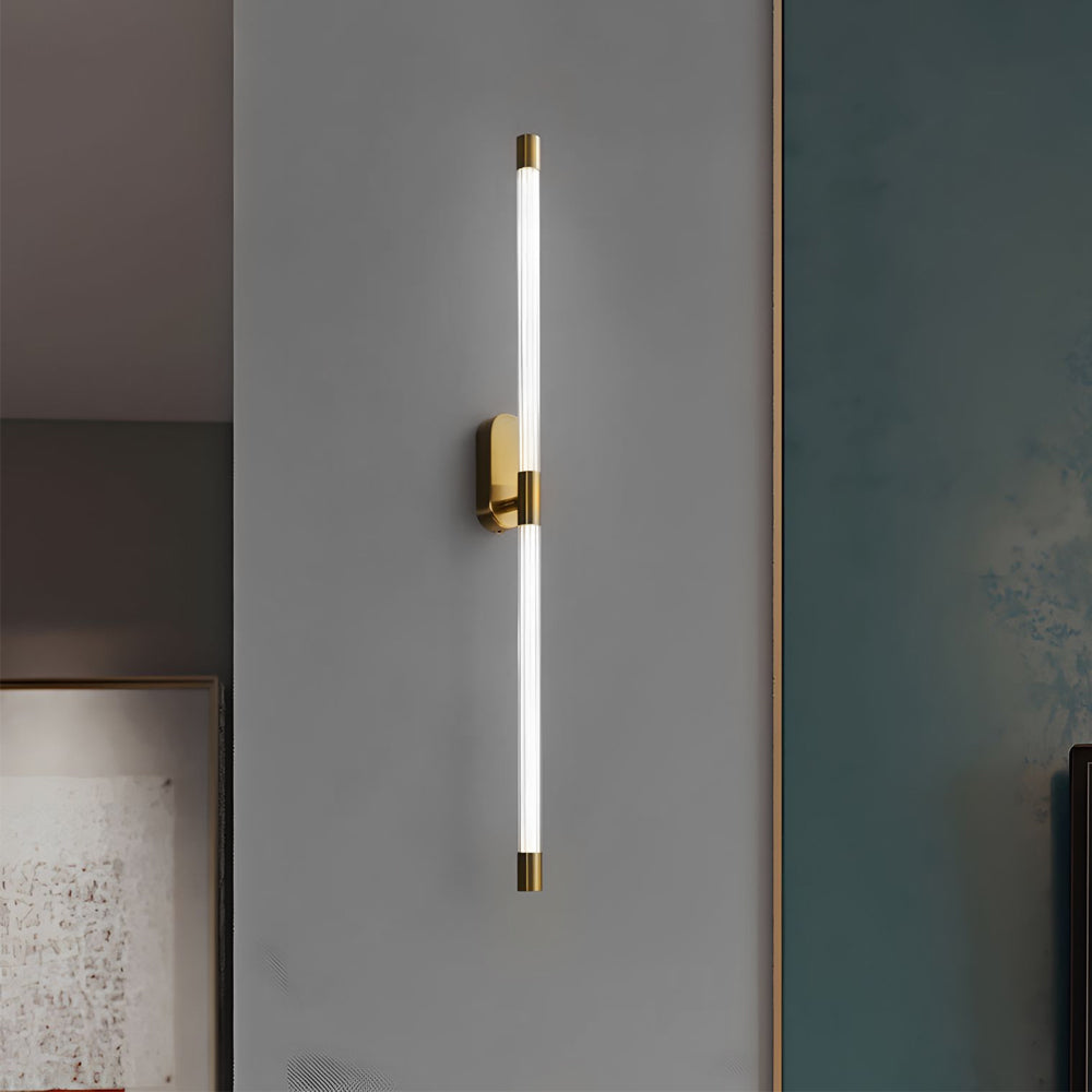 Acrylic Tube Tall Linear Wall Semi-Flush Mount Sconce