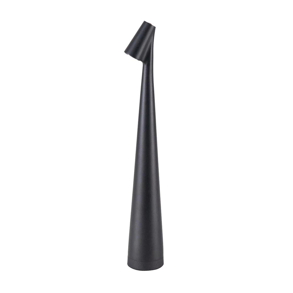 Slim Sculpting Conical Stem Table Lamp Downward-Sloping Head USB Rechargeable Task Lighting