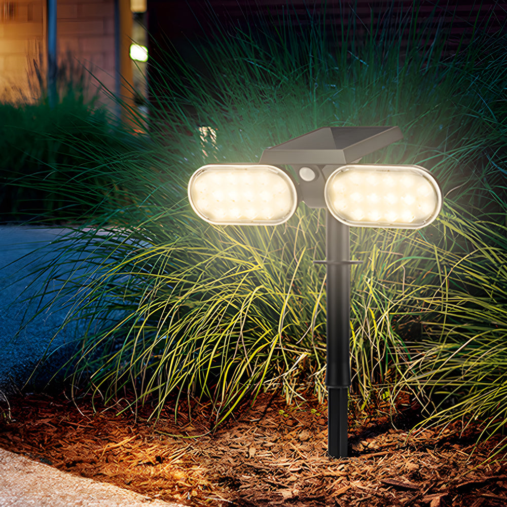 180° Adjustable Motion Sensor LED Outdoor Solar Spotlights with 2-Head - Dazuma