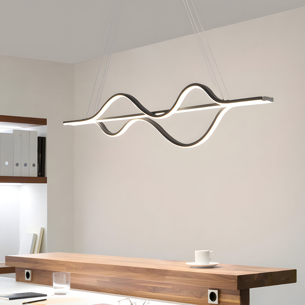 40'' Sleek Wave Modern Pendant Light with Dimmable LED