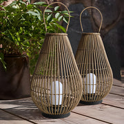 Portable Waterproof Handmade Rattan Iron Modern Outdoor Light Lanterns - Dazuma