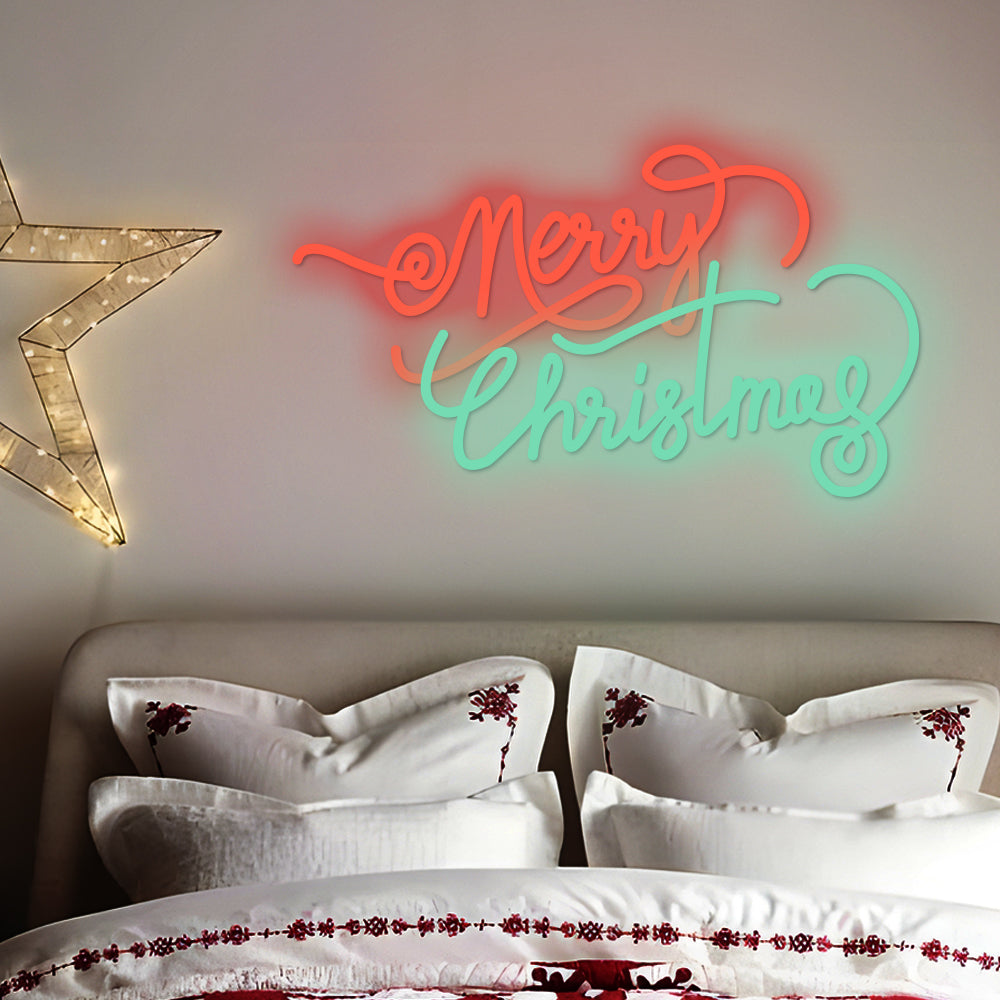 Merry Christmas Luminous Letter Ins Party Decor LED Neon Signs Lights