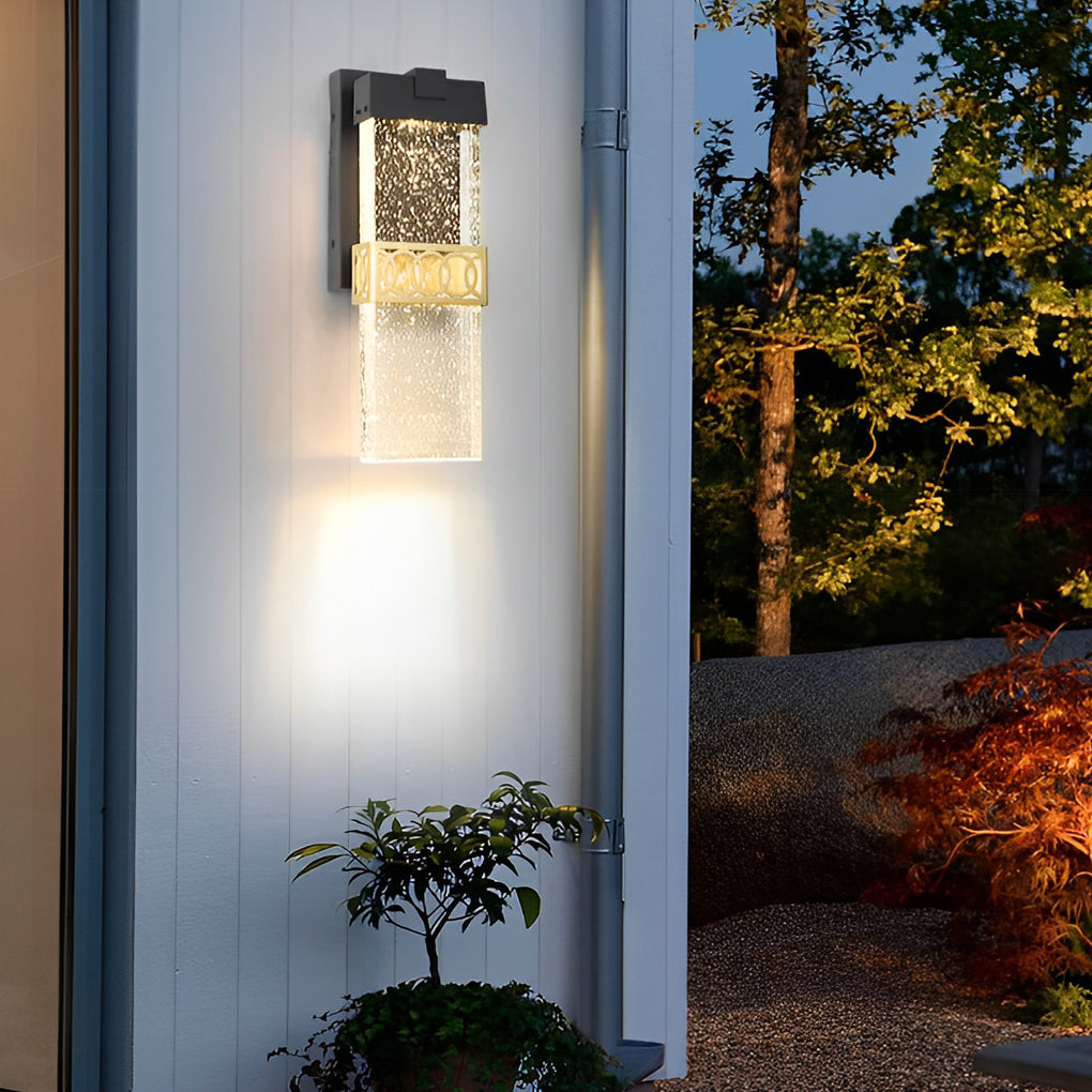 Bubbles Crystal LED Waterproof Black Simple Modern Outdoor Wall Lights