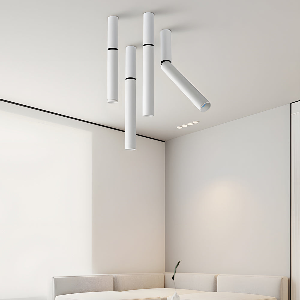 1-Light LED 3W Cylinder Matt White Adjustable Ceiling Spotlights - Dazuma