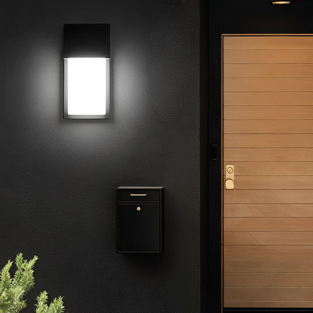 Rectangular Waterproof LED 10W Black Modern Outdoor Wall Light Fixture