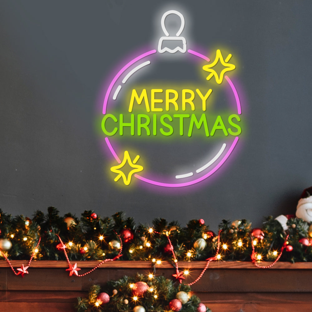Cute Neon Balloon Luminous Merry Christmas Letter LED Neon Signs Lights - Dazuma