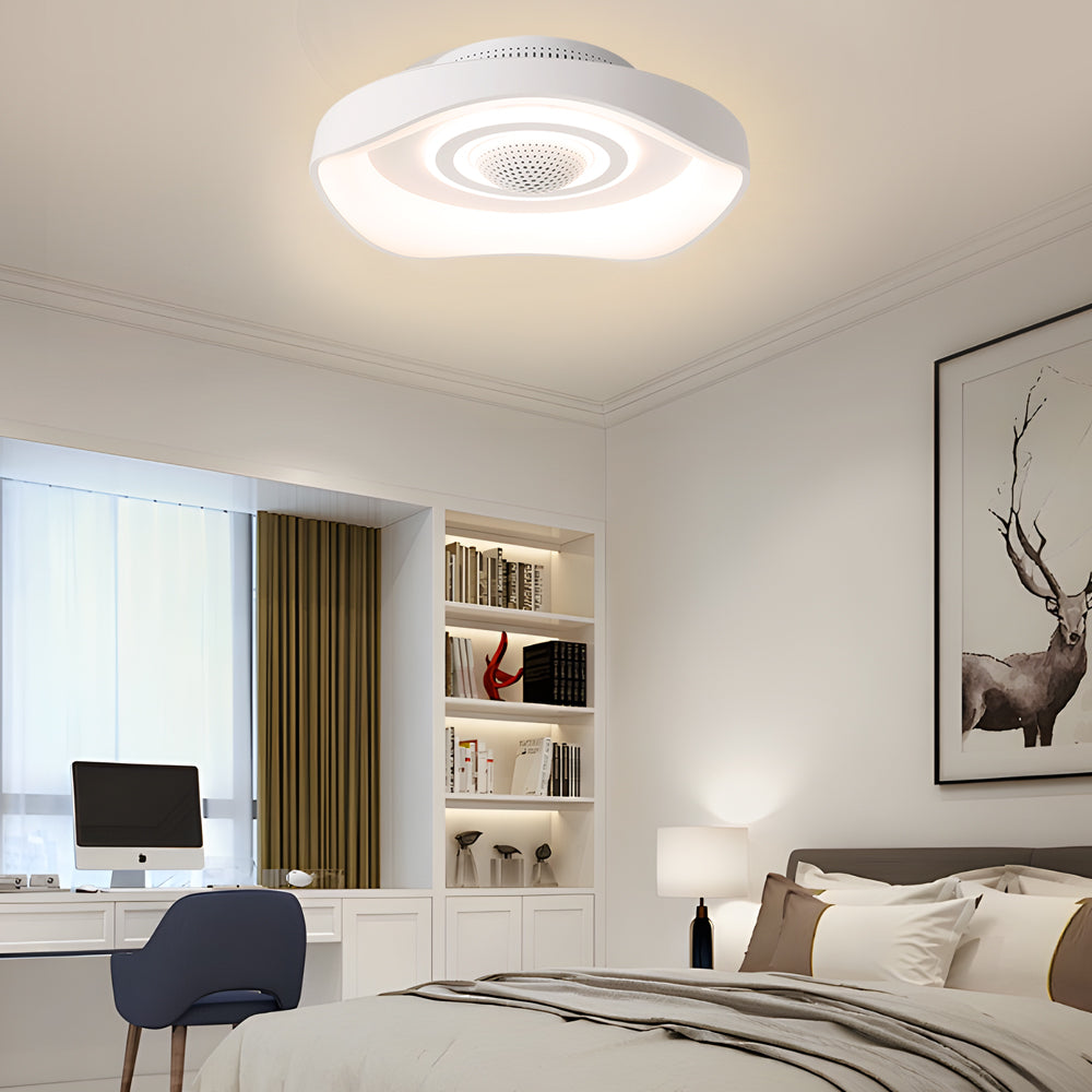 20'' Modern Round Bladeless Ceiling Fan with Dimmable LED Light - Dazuma.us