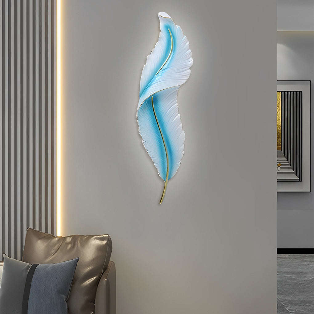 Creative Feathers LED White Luxury Modern Wall Lamp Wall Sconce Lighting
