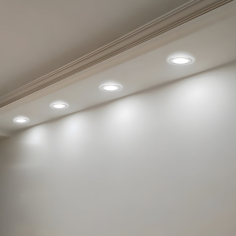 3.9-inch White Canless 5W Integrated LED Recessed Light Trim Clear Acrylic 360° Lighting