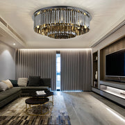 Multilayer Smoky Gray Crystal Strips Three Step Dimming Ceiling Lights - Dazuma