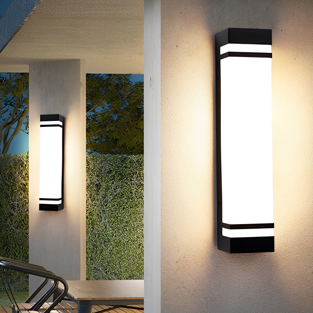 Rectangle Modern Waterproof LED Black Outdoor Wall Lighting