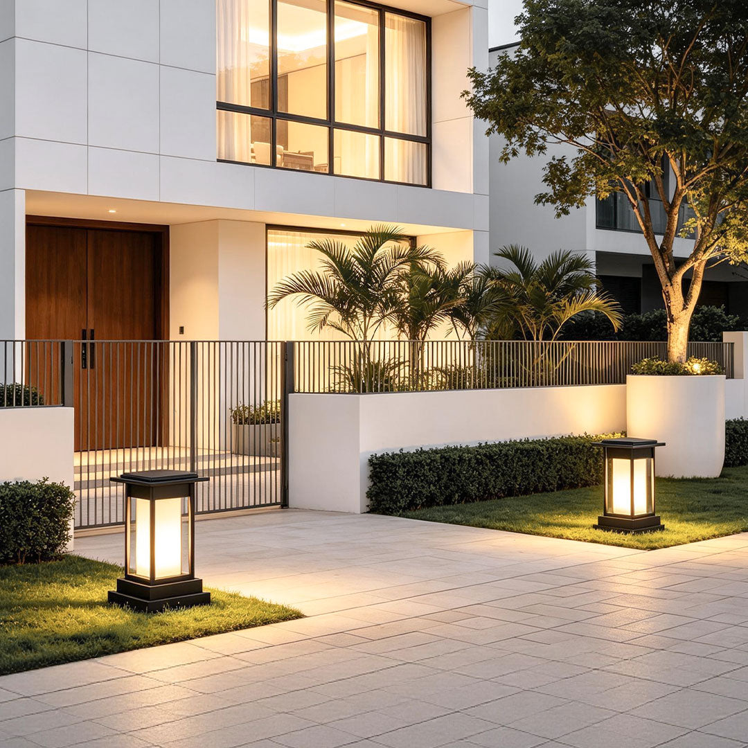 Black Bollard Light Outdoor Waterproof Garden Landscape Light