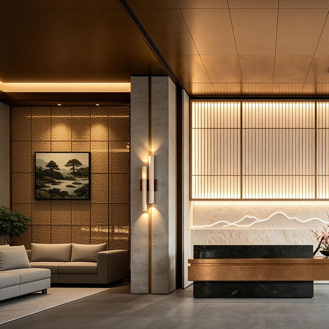 Stone Wall Lighting Travertine Linear Ambient Lighting