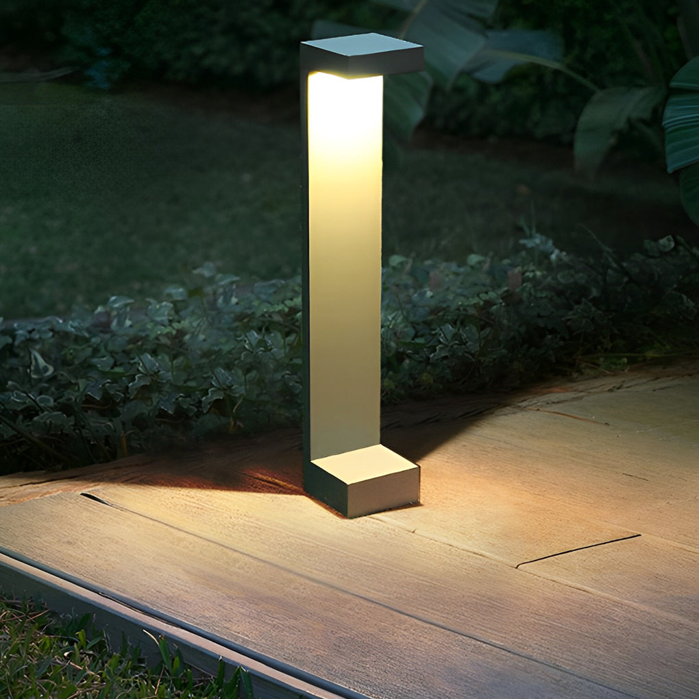 Aluminum LED I-Shaped Pathway Lights - Modern, Waterproof Black Finish