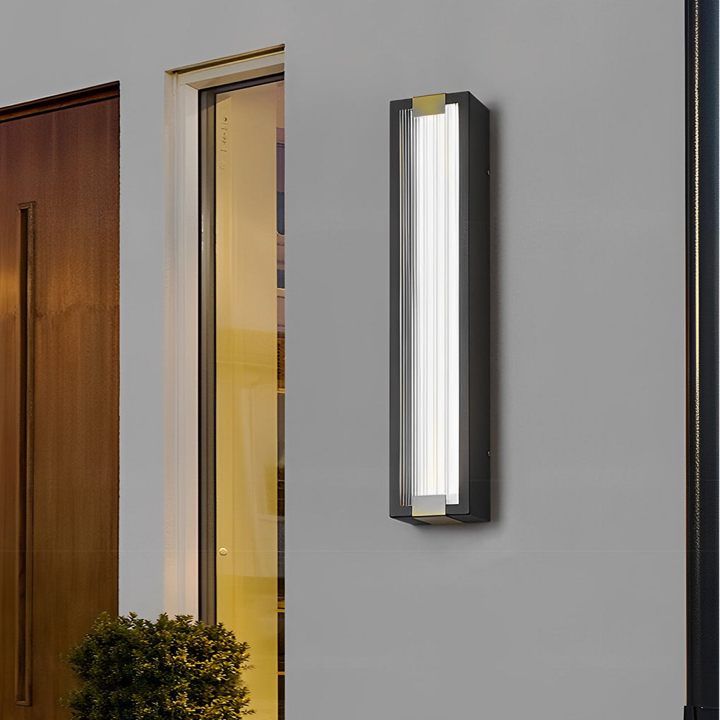 Rectangular Strip Waterproof LED Black Modern Porch Lights Wall Sconces