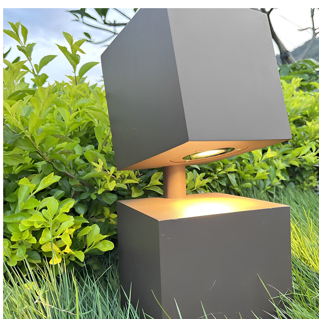 Creative Square Geometric Art Waterproof LED Modern Outdoor Lawn Light