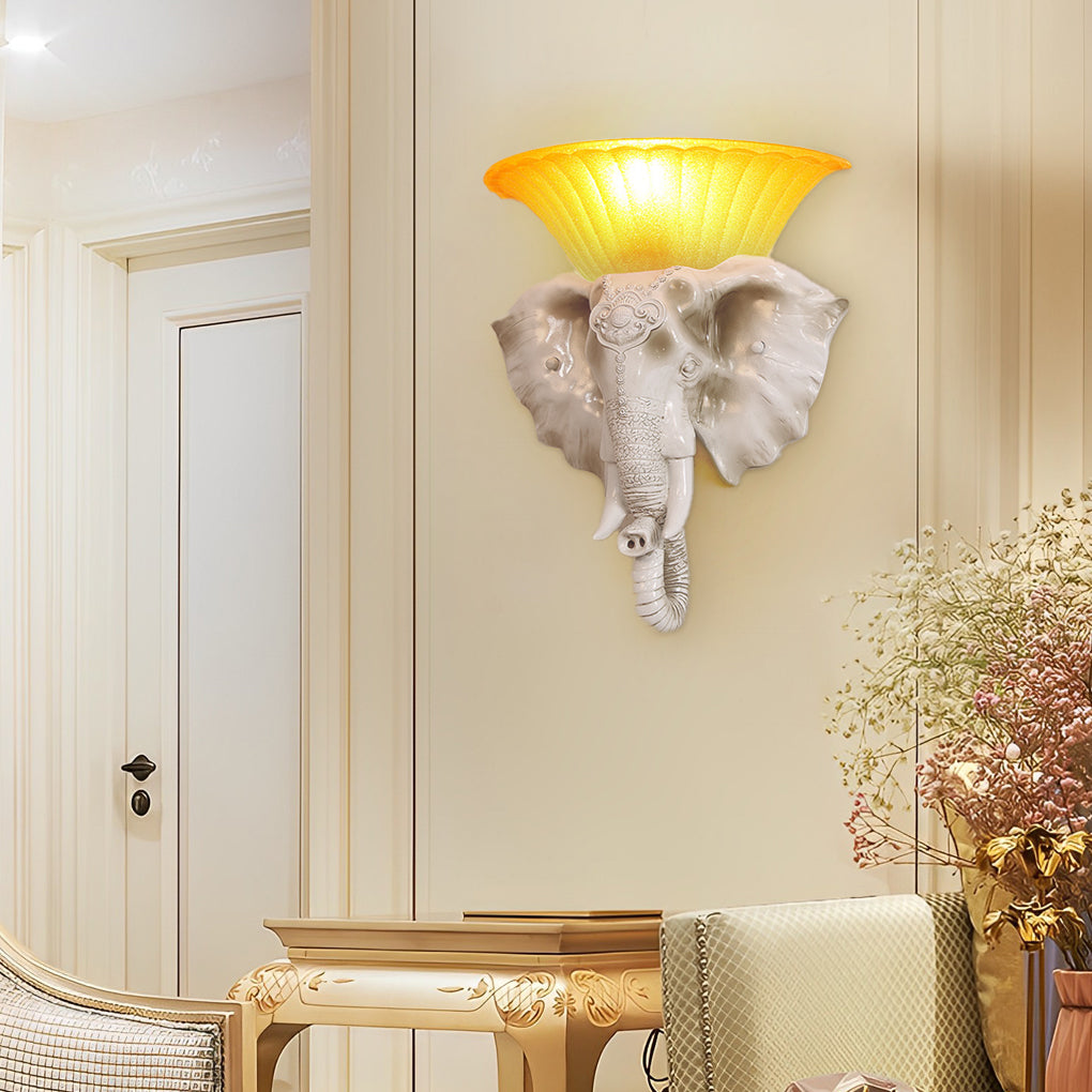 Cartoon Resin Elephant Shape Luxury European Style Wall Sconces Lighting - Dazuma
