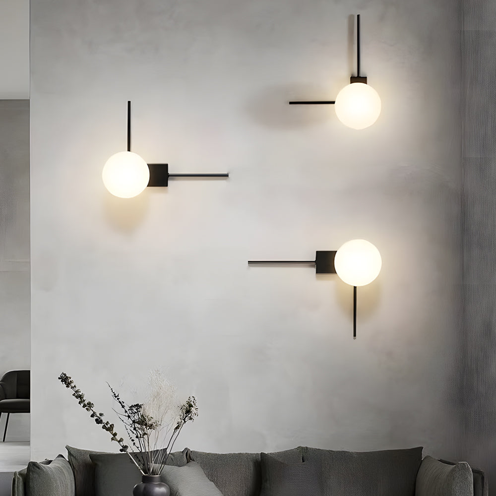 Simple Glass Ball Personalized Nordic Bedroom Wall Light Fixture - Dazuma