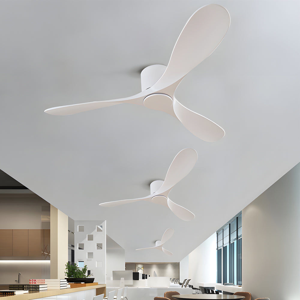 Modern 52-Inch Indoor 3-Blade Low Profile Ceiling Fan - White