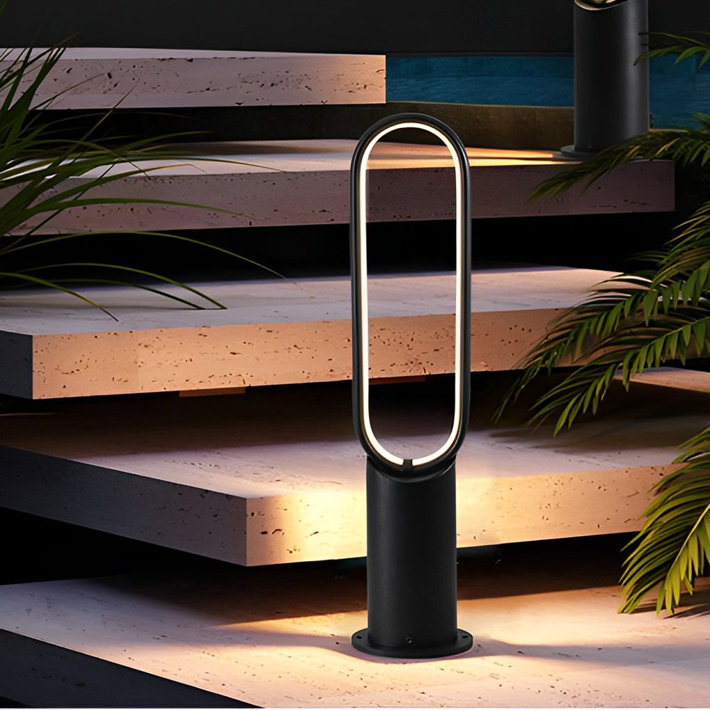 Modern Long Linear LED Solar Pathway Lights in Black Aluminum, Waterproof