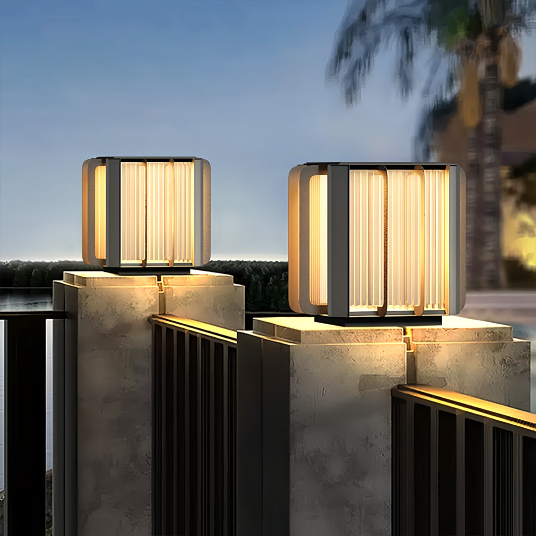 Outdoor Pillar Lantern Lights Modern Waterproof Fence Light