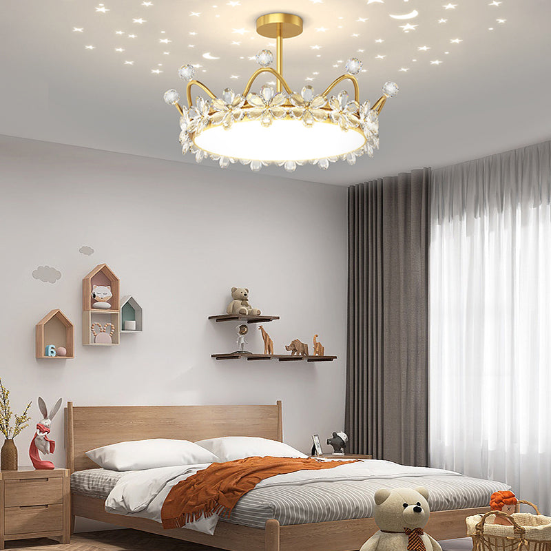Crystal Crowns 3 Step Dimming with Starry Sky Projection LED Ceiling Lights