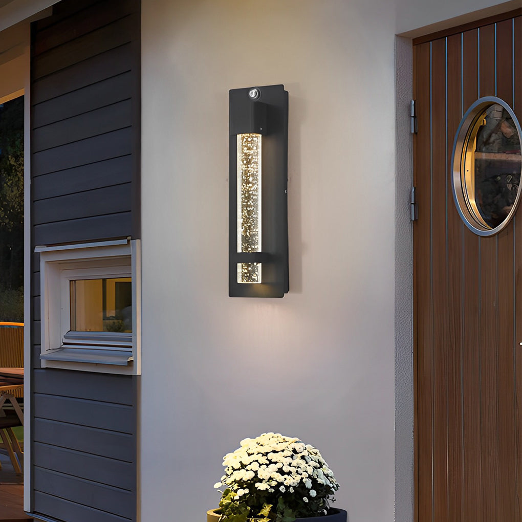 11.8 Inch Waterproof Light Control Bubbles Glass Outdoor Wall Light