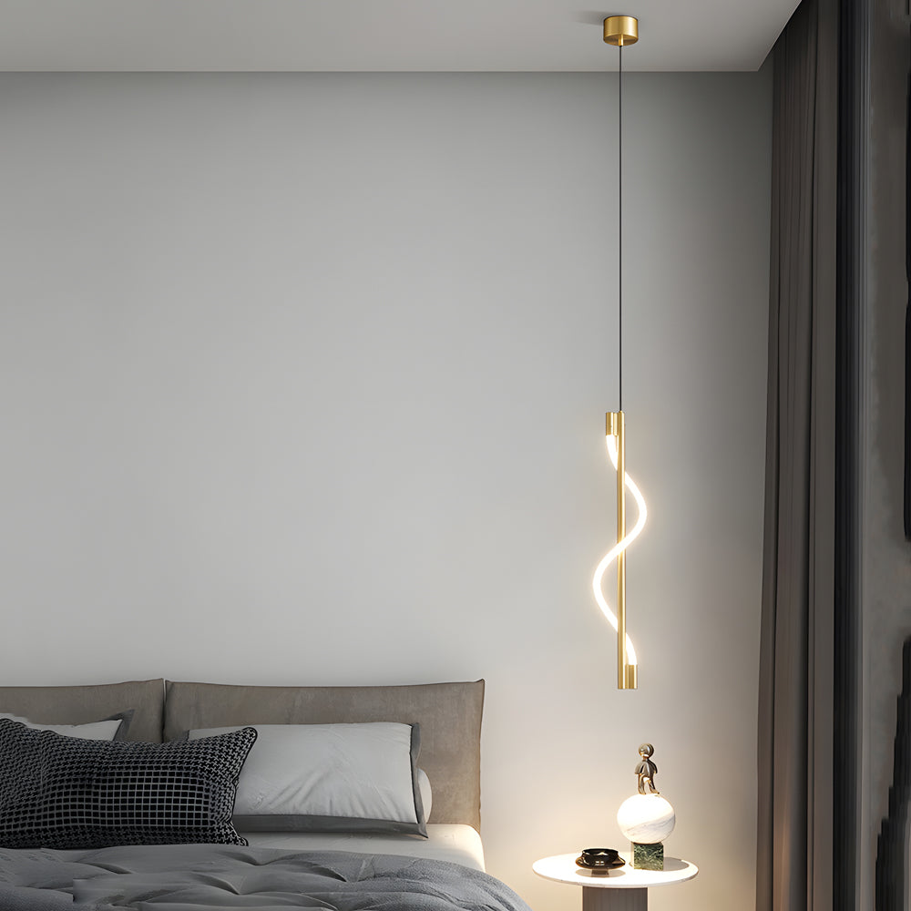 Modern Vertical Spiral Rope LED Pendant Light with Dimmable Feature