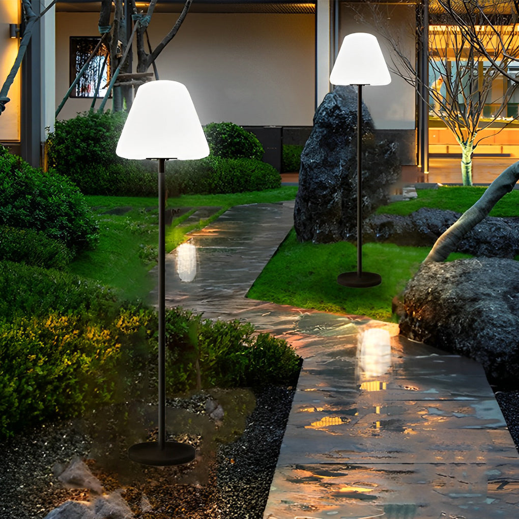 Iron 60'' Intelligent LED RGB 16 Colors Floor Lamp with Remote Outdoor Waterproof Cone Standing Light