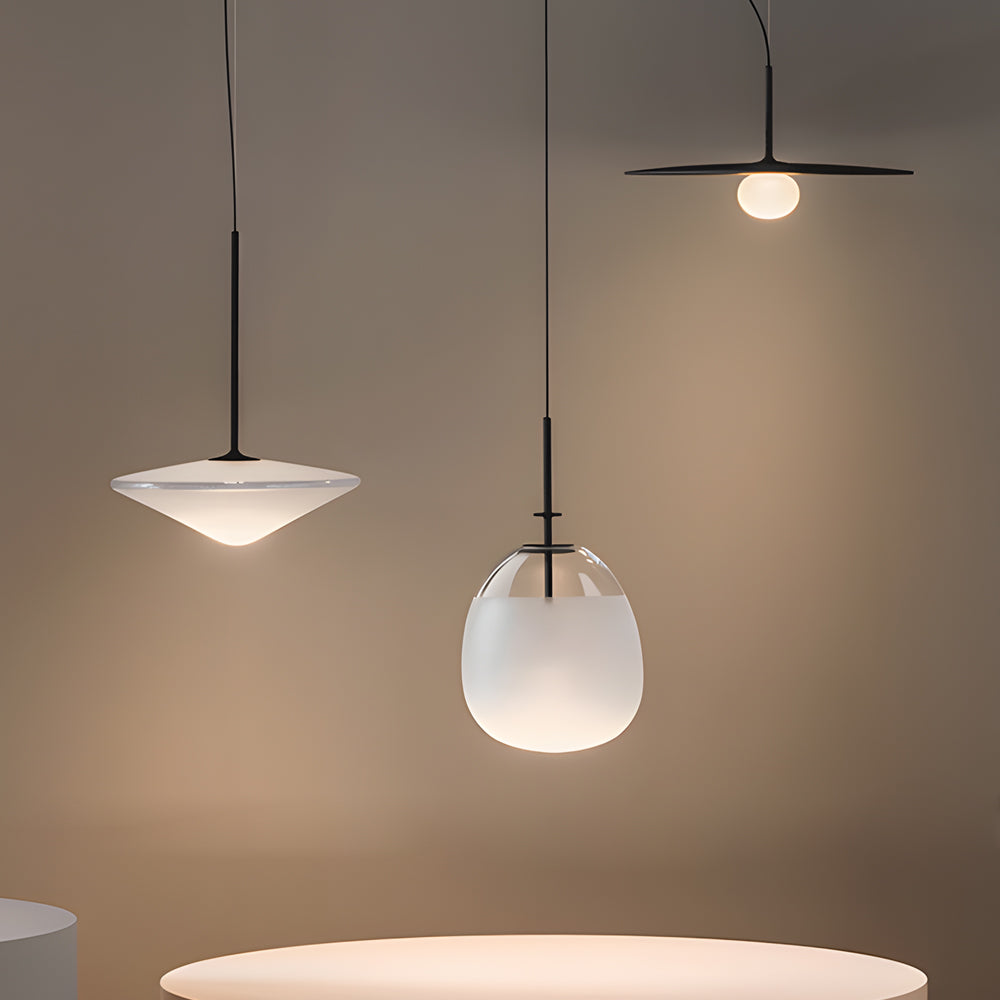 Simple Glass Iron UFO Ball LED Decorative Postmodern Chandeliers Lamp - Dazuma