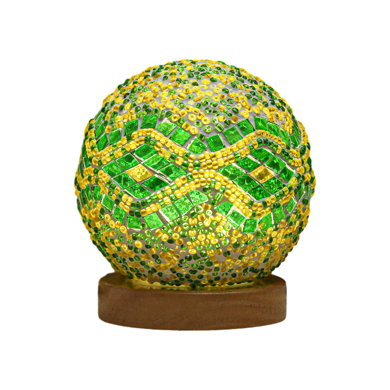 3.9'' Spherical LED Dimmable Glass Bohemian Baroque table lamp Mosaic Night Light