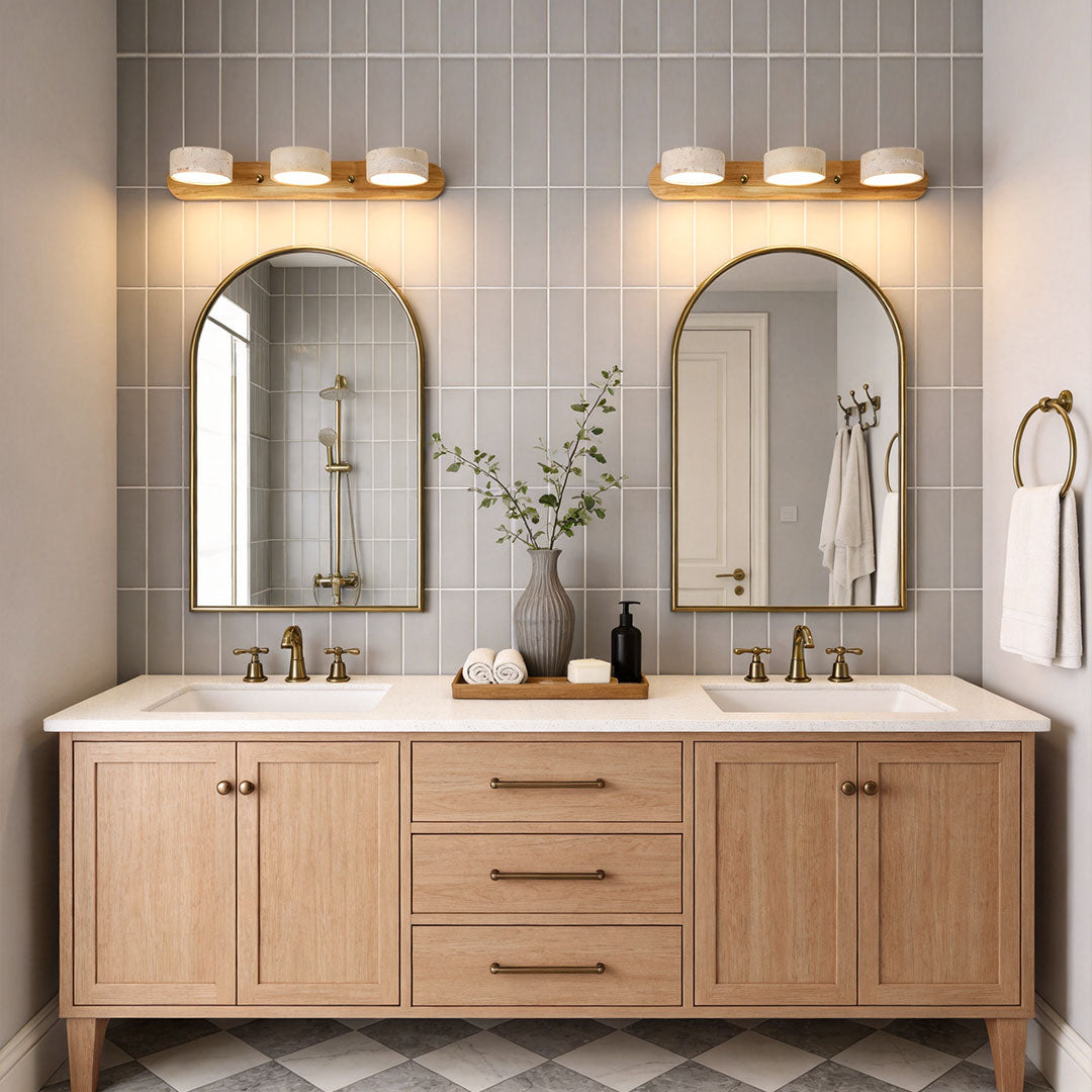 Vanity Bar Light Sconce Japanese Vintage Travertine LED Light