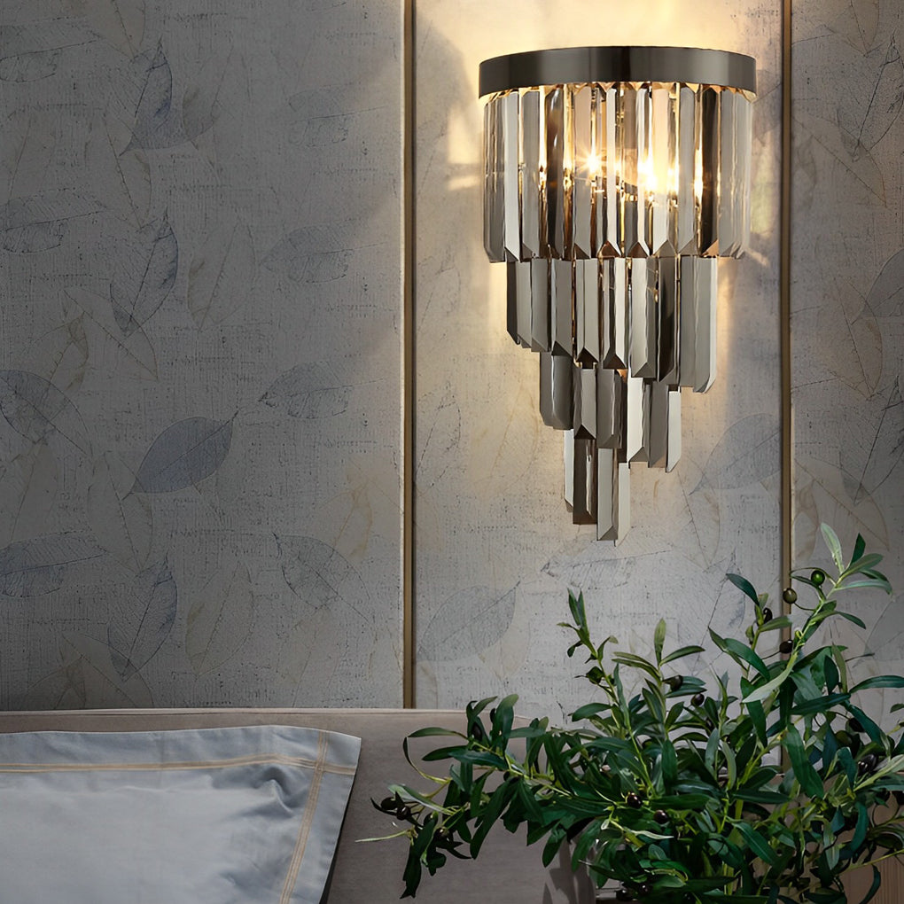 Creative Crystal Metal Three Step Dimming LED Post-Modern Wall Lamp