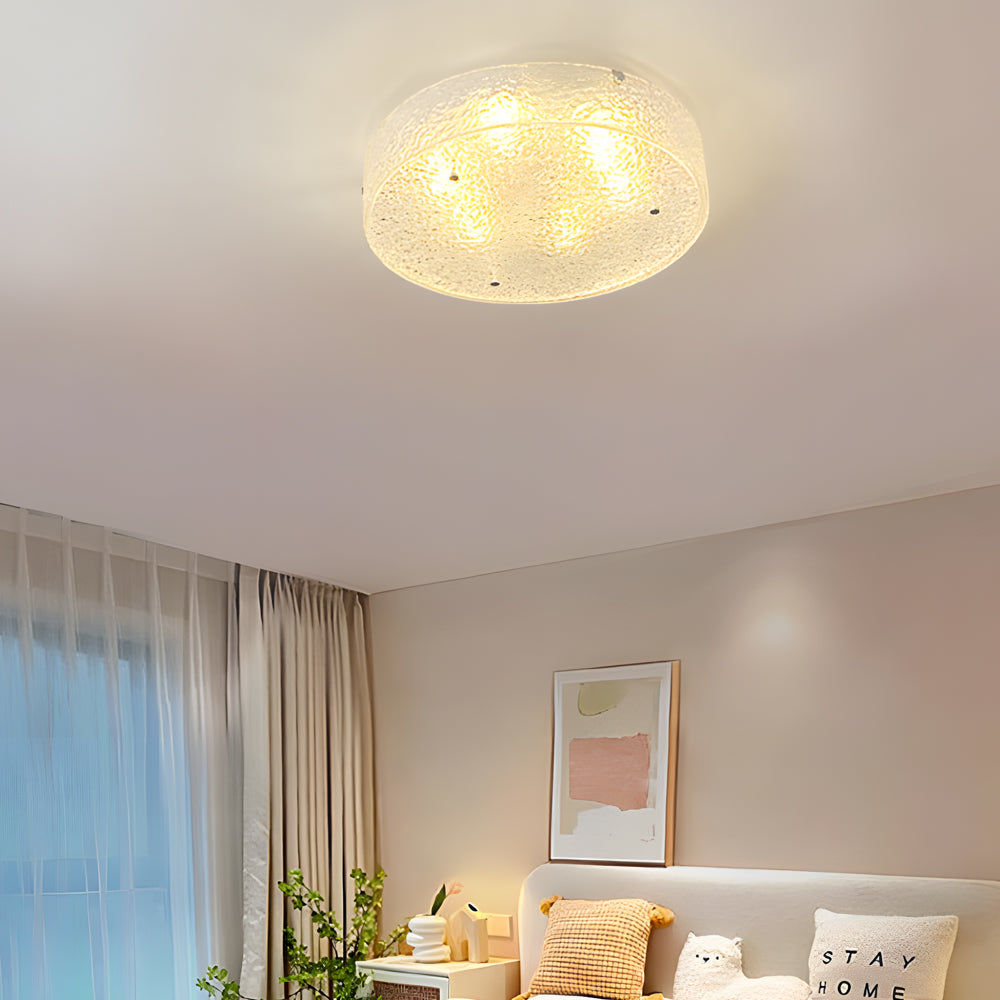 Round Water Ripples Acrylic Iron Simple Modern Ceiling Light Fixture - Dazuma