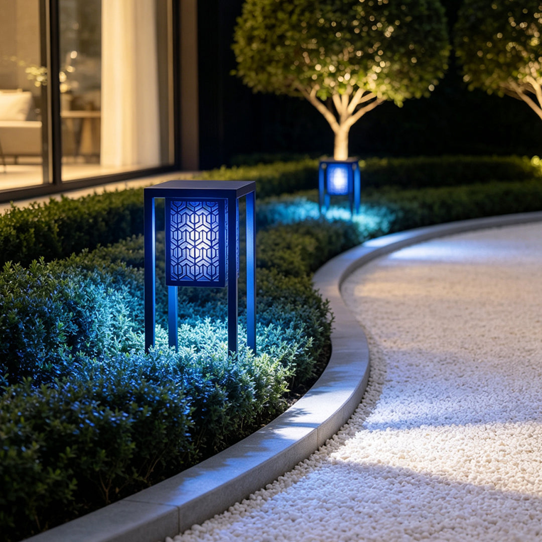 Black Bollard Garden Lights Outdoor Mosquito Killer Light