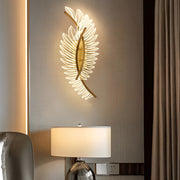 Acrylic Leaves Feathers LED Three Step Dimming Postmodern Wall Lamp - Dazuma