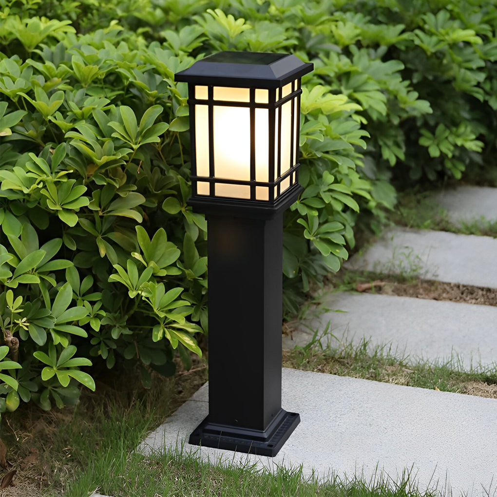 Waterproof Outdoor Three Step Dimming Black Modern Solar Path Lights - Dazuma
