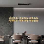 Long Strip Mountains Stepless Dimming LED Postmodern Chandelier - Dazuma