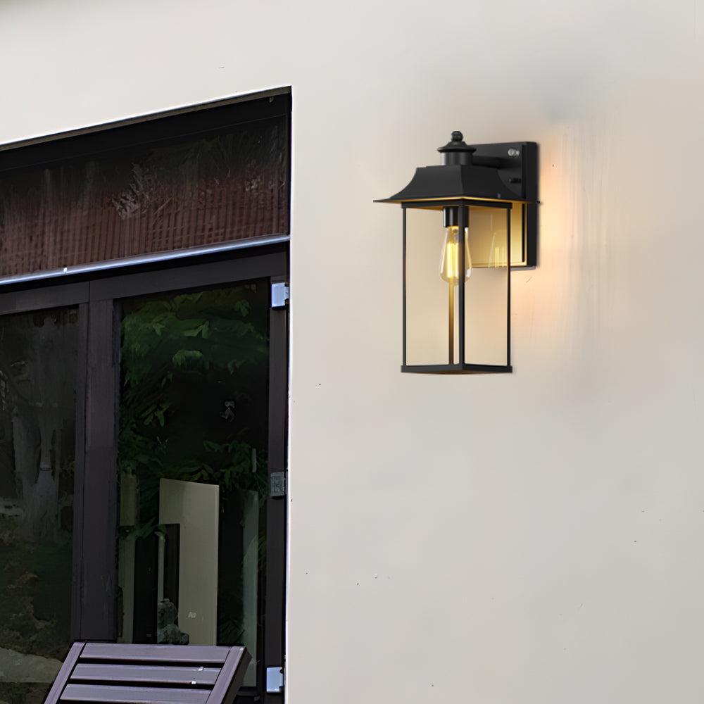Waterproof Aluminum Glass Sensor LED Black Modern Outdoor Wall Lights - Dazuma