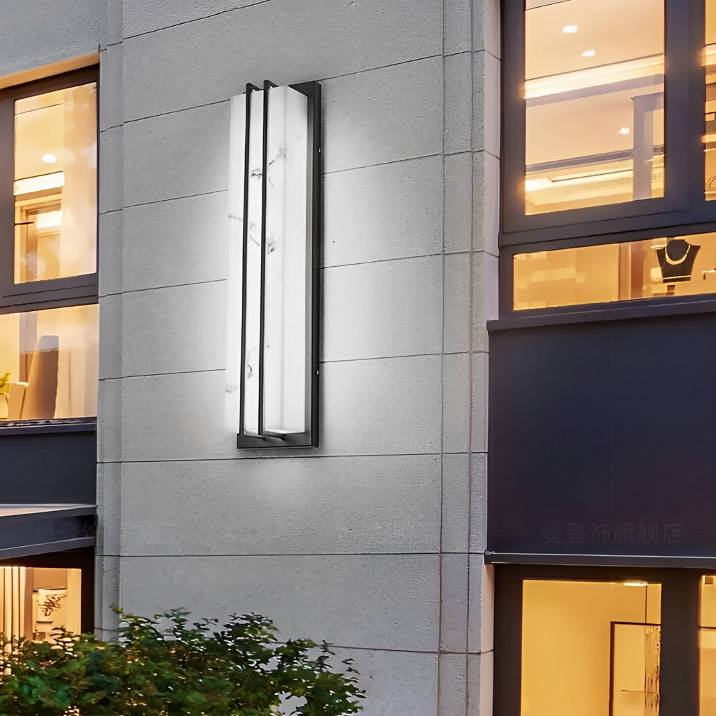 Minimalist Resin Waterproof LED Black Modern Outdoor Wall Light Fixture
