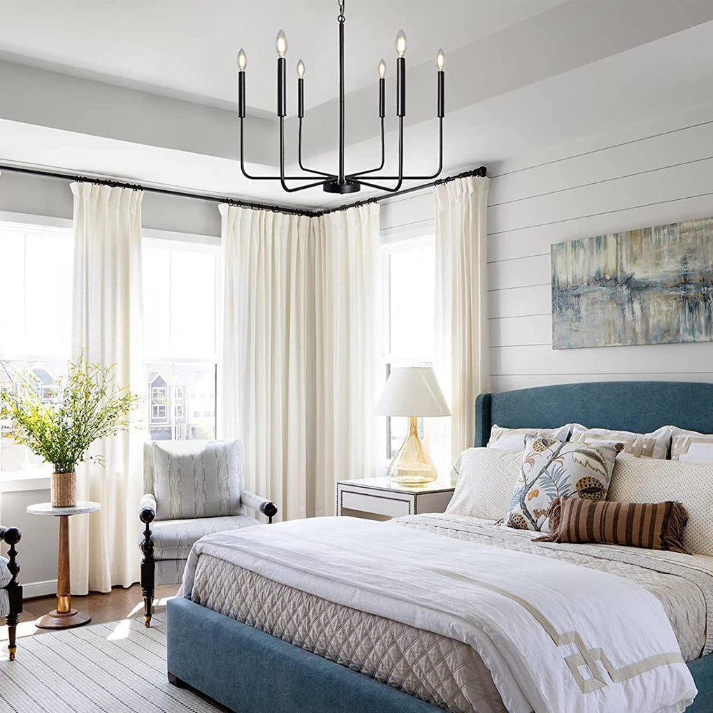 6 Lights Iron Candlestick Creative American Style Rustic Chandelier - Dazuma