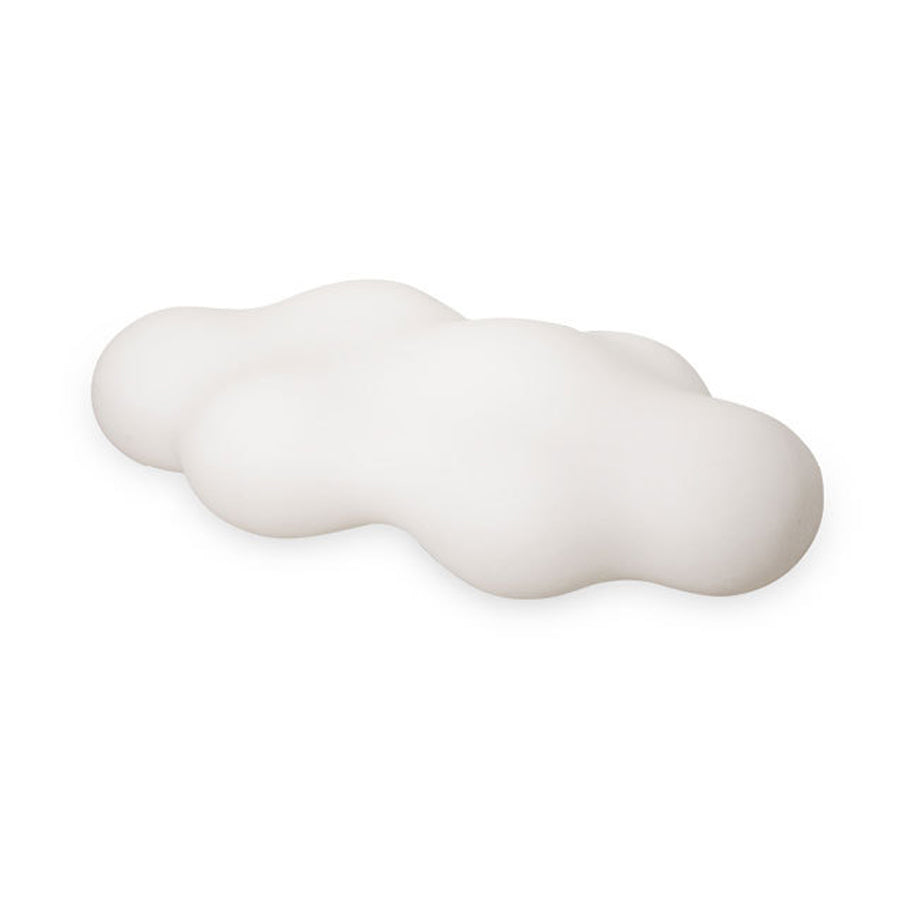 Single white cloud light with soft organic form displayed on neutral background