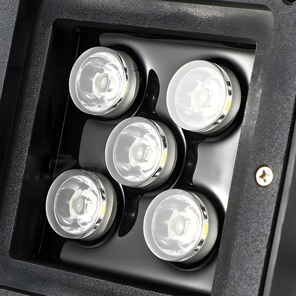 5 - Light LED Modern Square In - Ground Well Lights Step Deck Lighting with Light Sensor for Pathways