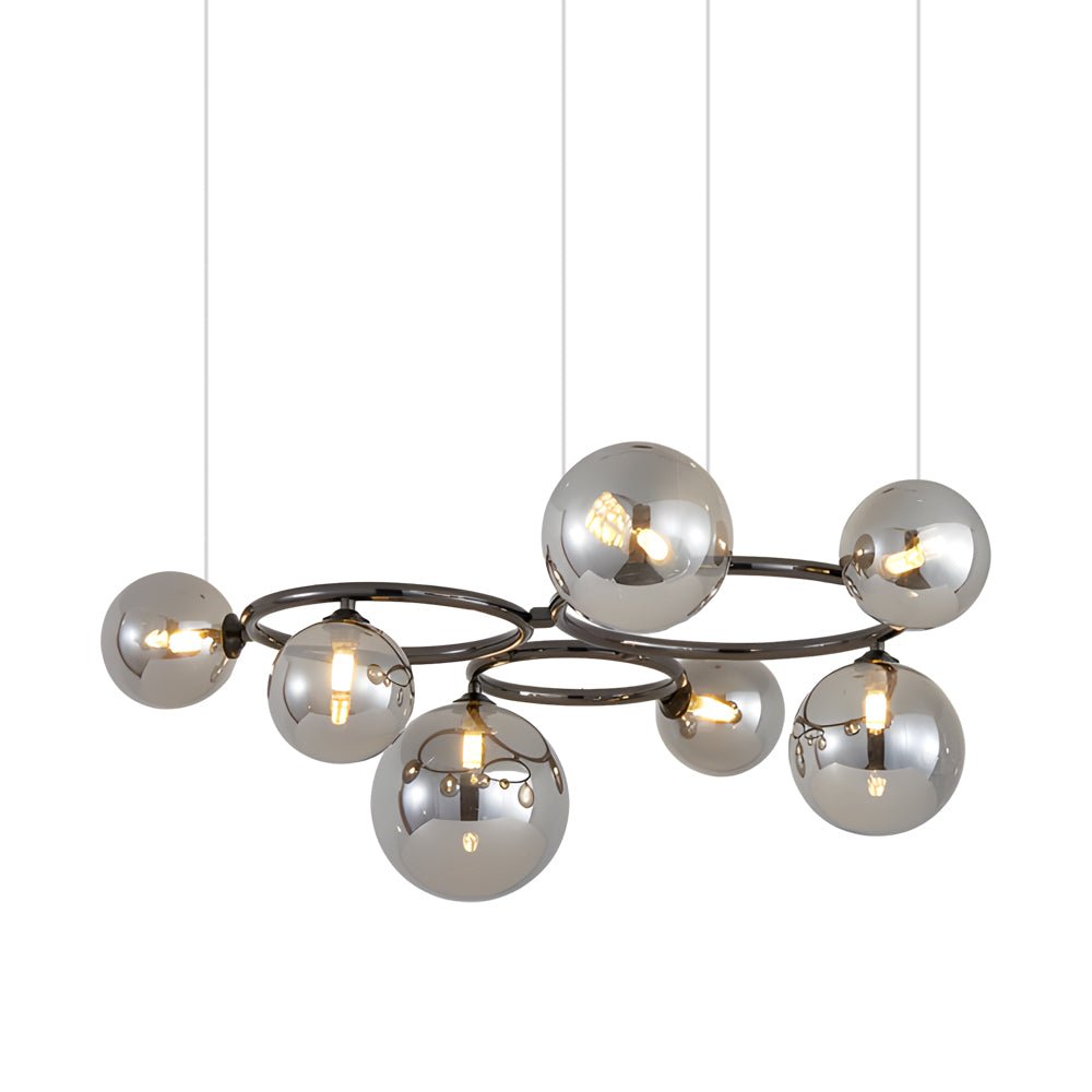 5/7/9 - Light Glass Ball Circular Contemporary Chandelier with 3 Step Dimming
