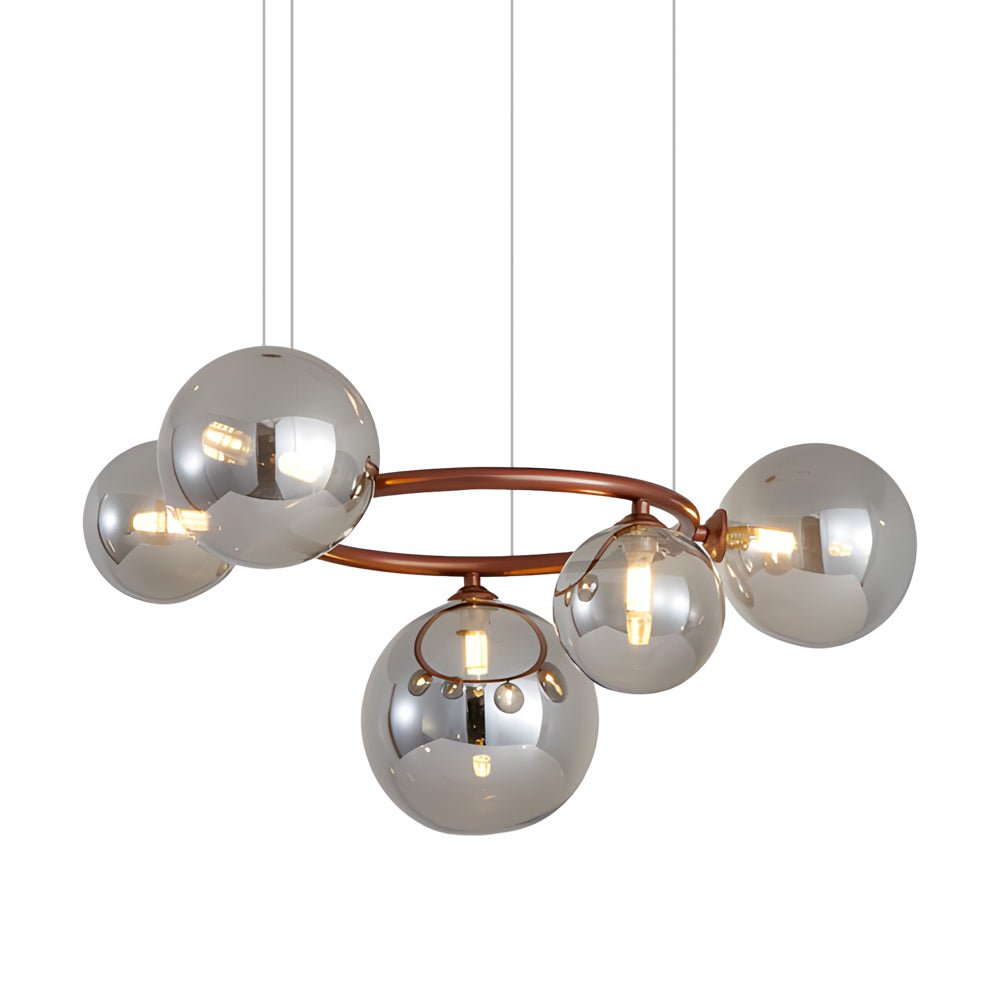 5/7/9 - Light Glass Ball Circular Contemporary Chandelier with 3 Step Dimming