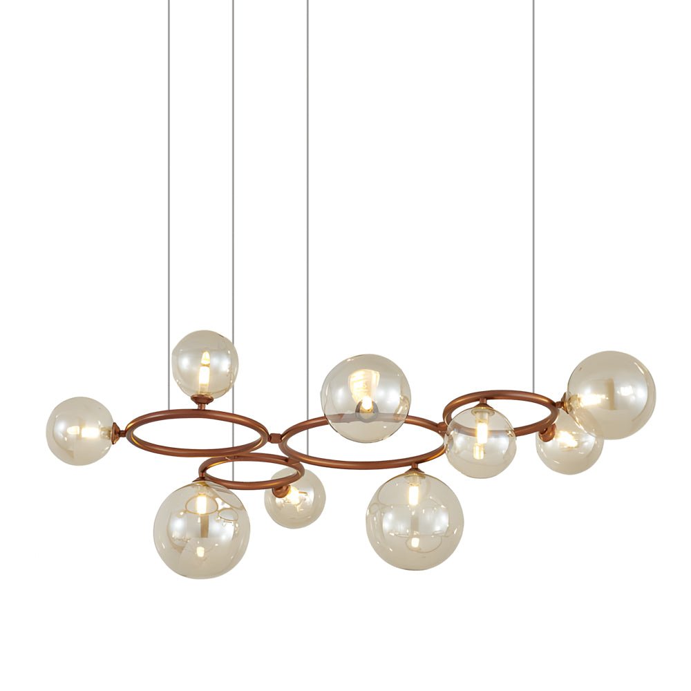 5/7/9 - Light Glass Ball Circular Contemporary Chandelier with 3 Step Dimming